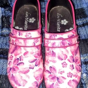 Sanita Koi PInk Floral Clogs Nurse Shoes Comfort Size European 38 US Size 7.5